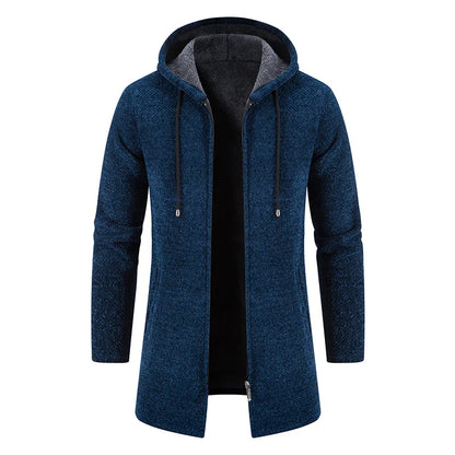 Rhys – Manteau long d'hiver pour homme avec coupe-vent et capuche