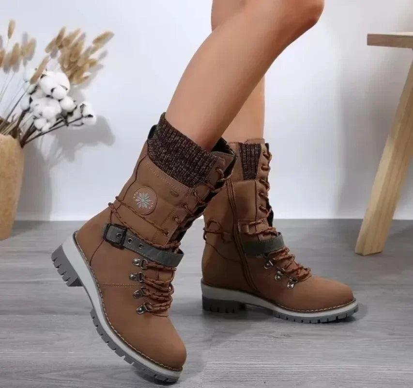 Phoebe – Bottes mi-mollet zippées pour femmes avec talon bloc