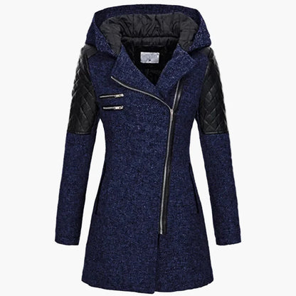 Manteau long femme à capuche style urbain élégant pour hiver et automne