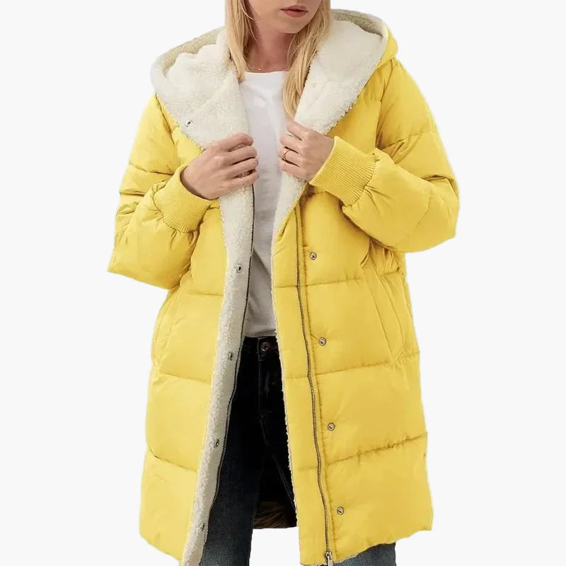 Manteau long matelassé à capuche pour femme – Style hivernal décontracté et élégant