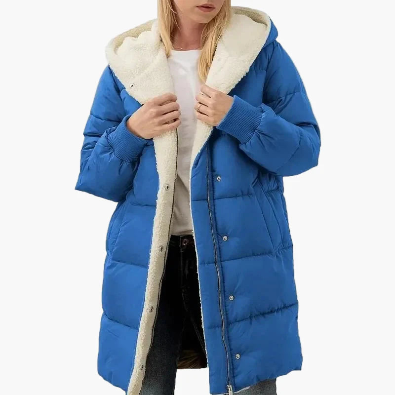 Manteau long matelassé à capuche pour femme – Style hivernal décontracté et élégant