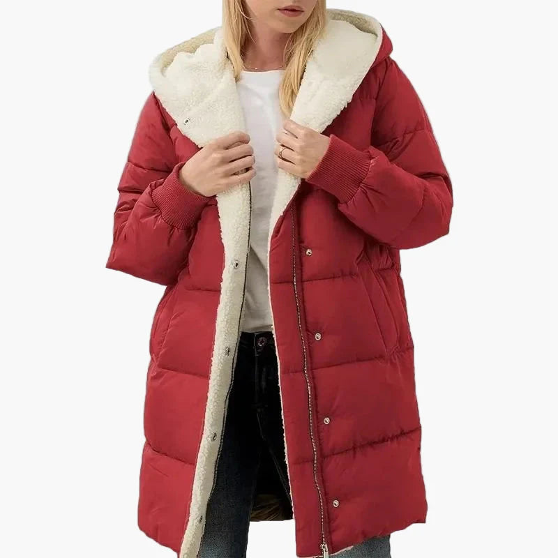 Manteau long matelassé à capuche pour femme – Style hivernal décontracté et élégant
