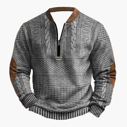 Pull décontracté à col zippé style tricot pour homme – Look moderne pour l’automne et l’hiver