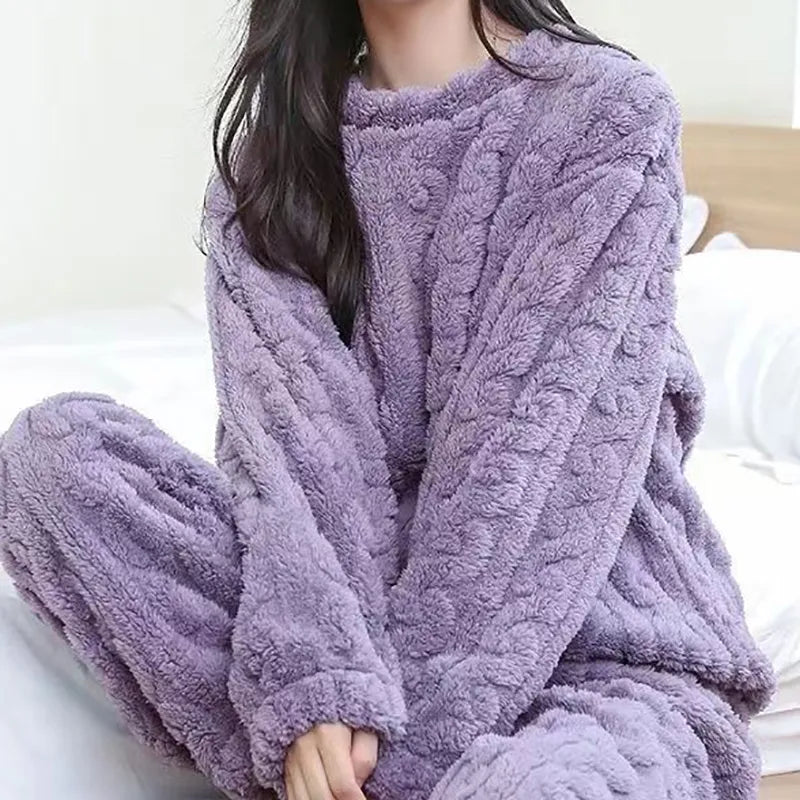 Regina - Warmes Teddy Fleece Pyjama Set für Frauen