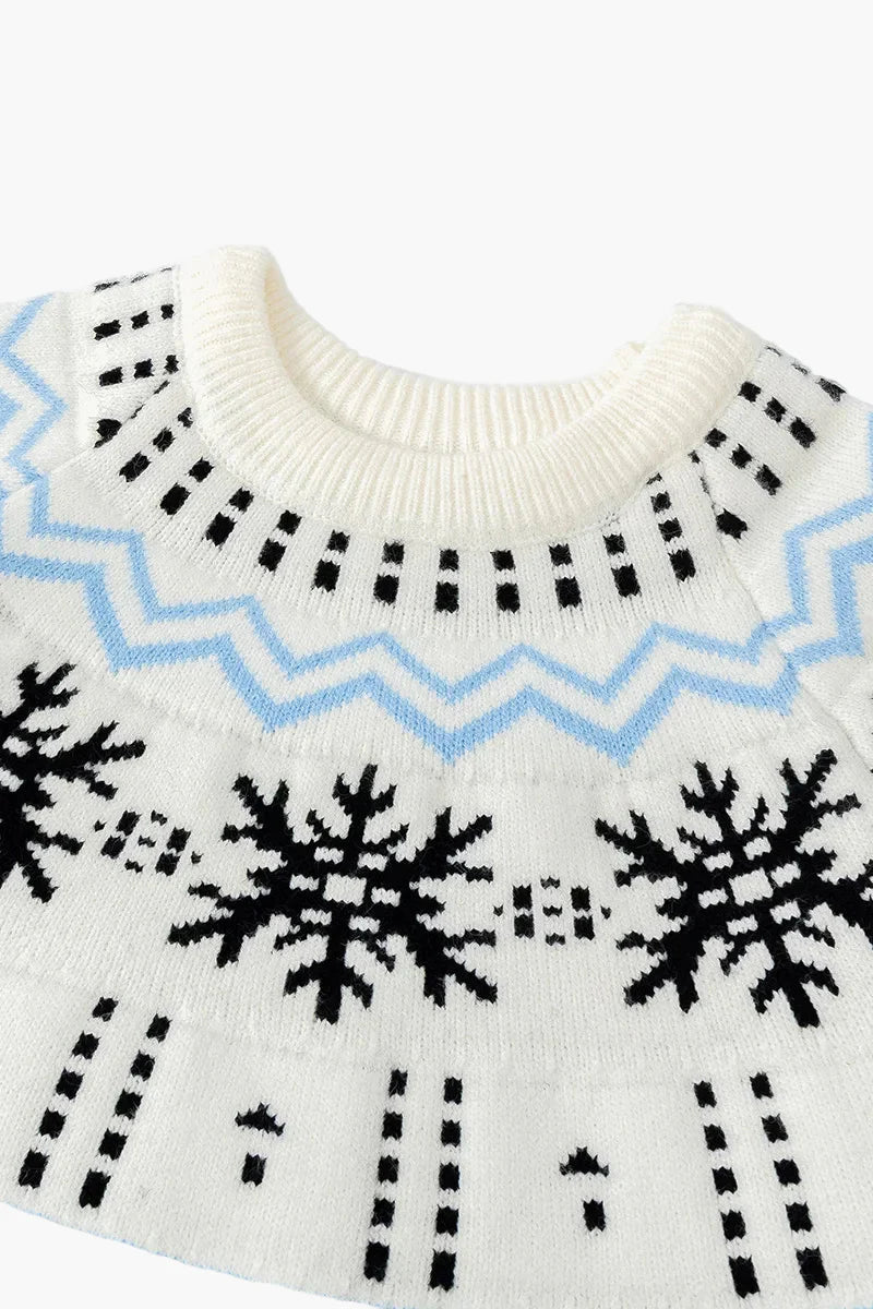 Pull d'hiver unisexe style nordique à motif flocon de neige, parfait pour l'automne et Noël