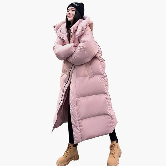 Manteau d’Hiver Long Matelassé Femme avec Capuche - Style Décontracté et Chaud