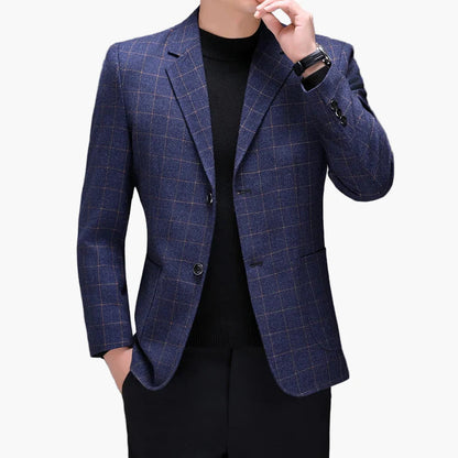 Veste de costume homme à carreaux élégante pour affaires et occasions formelles
