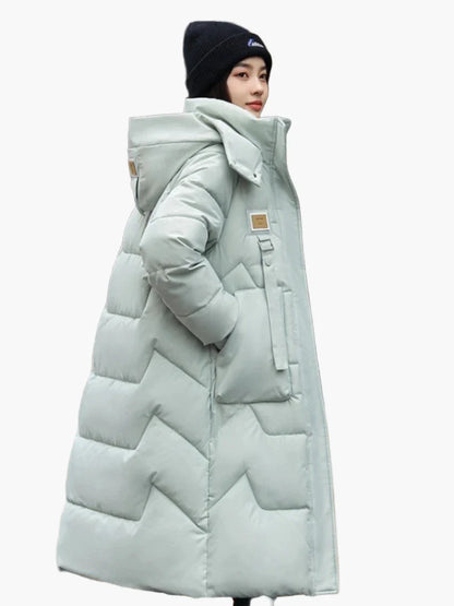 Doudoune Longue Femme Hiver à Capuche Style Urbain Élégant