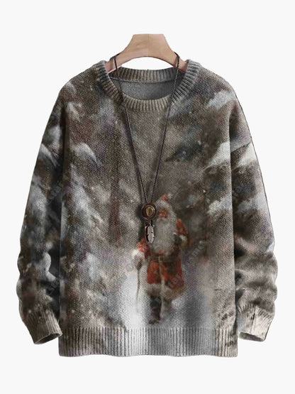 Pull de Noël fantaisie brodé pour femme, style décontracté, idéal pour les fêtes