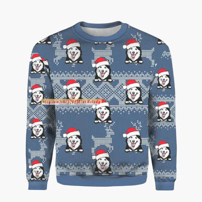 Pull de Noël humoristique homme – Style Ugly Christmas Sweater "Christmas Bros" avec Père Noël et Jésus