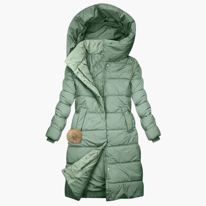 Manteau d'Hiver Long Matelassé à Capuche pour Femme - Style Puffer Élégant et Coupe-Vent