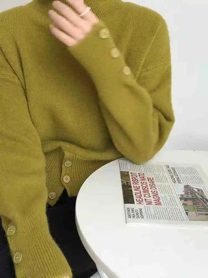 Pull à Col Roulé Décontracté pour Femme – Style Oversize Élégant pour l’Automne et l’Hiver