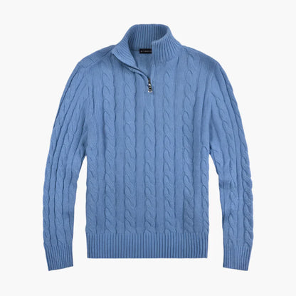 Pull demi-zippé style Old Money pour homme – Élégance et confort haut de gamme