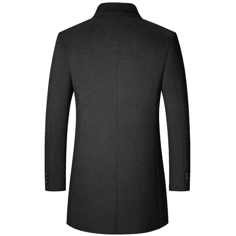 Manteau élégant homme style coréen mi-long, trench à revers pour look moderne et urbain
