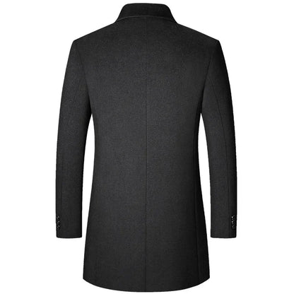 Manteau élégant homme style coréen mi-long, trench à revers pour look moderne et urbain