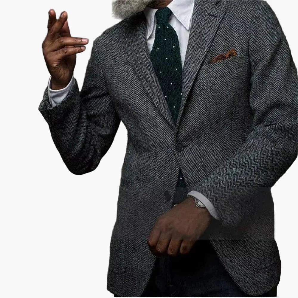Veste blazer homme élégante style chevron – Idéale pour affaires et occasions formelles