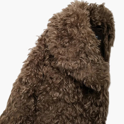 Manteau femme style vintage fausse fourrure aspect mouton tendance hiver