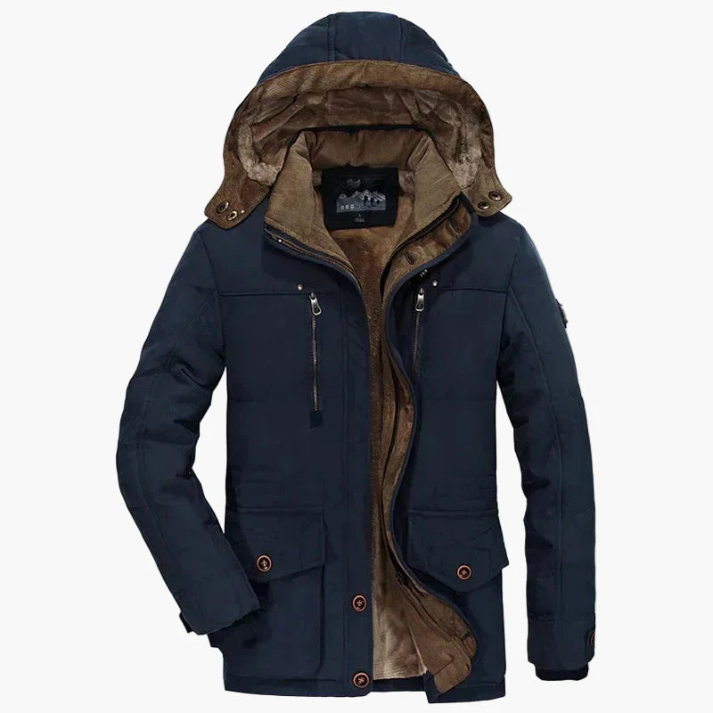 Manteau d'hiver homme style urbain avec capuche et doublure chaude
