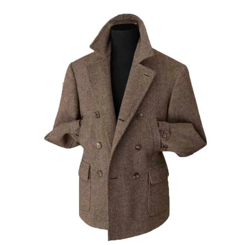 Veste blazer croisée style vintage pour homme – Élégance classique pour occasions habillées et décontractées