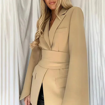 Carol – Robe Blazer Femme à Manches Longues avec Ceinture