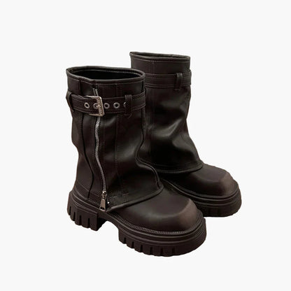 Bottes à plateforme style urbain pour femme, look tendance et décontracté