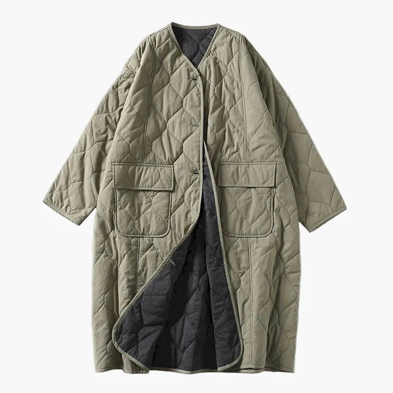 Manteau matelassé ample style japonais pour femme – Élégance décontractée automne-hiver