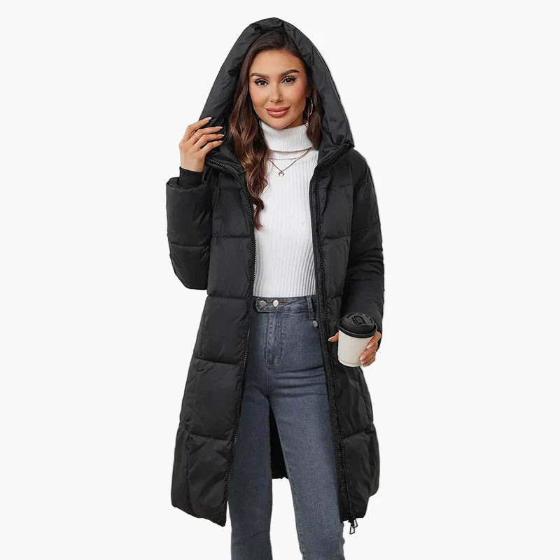 Manteau Doudoune Longue Femme Style Urbain Hiver Élégant à Capuche