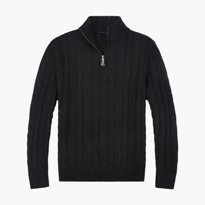 Pull demi-zippé style Old Money pour homme – Élégance et confort haut de gamme