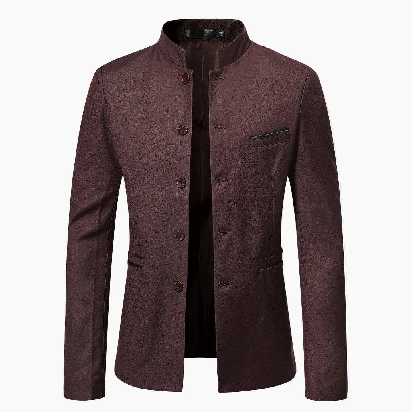 Veste costume homme col mao style moderne pour occasions formelles et décontractées