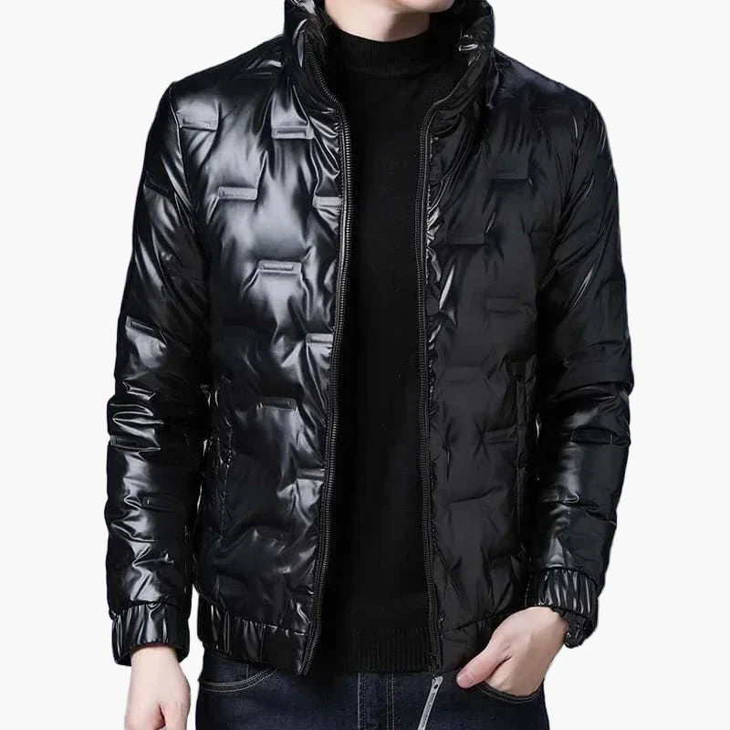 Blouson Homme Style Urbain Brillant pour Hiver et Automne