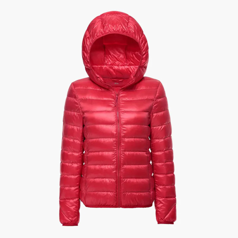 Veste doudoune à capuche pour femme, style urbain léger et chaud, idéale pour l'hiver