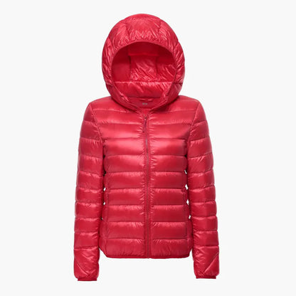 Veste doudoune à capuche pour femme, style urbain léger et chaud, idéale pour l'hiver