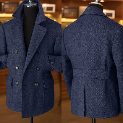 Veste blazer croisée style vintage pour homme – Élégance classique pour occasions habillées et décontractées