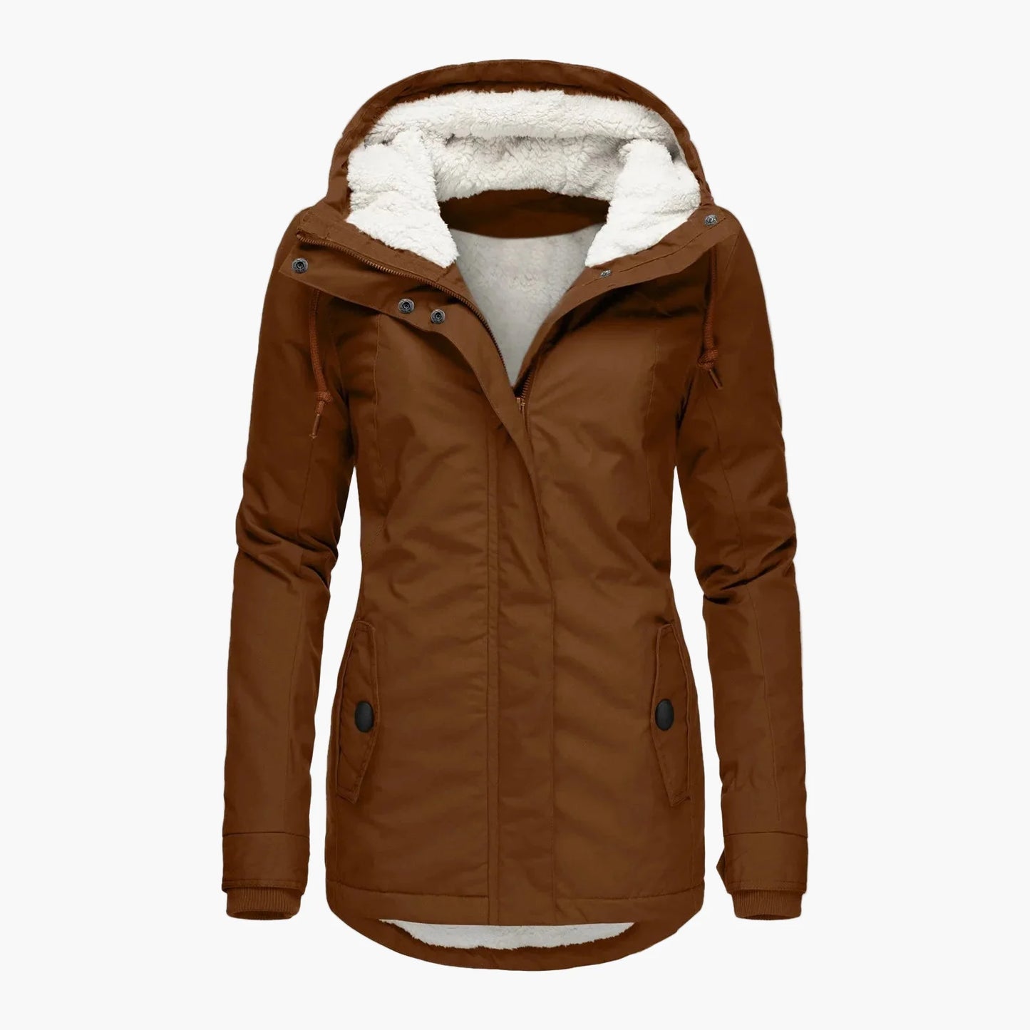 Veste d’Hiver Femme Style Urbain avec Capuche Doublée – Élégance Quotidienne et Confort Thermique