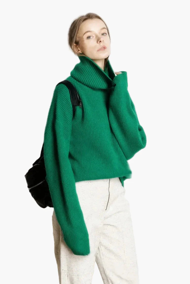 Pull à col roulé oversize pour femme - Style décontracté et tendance