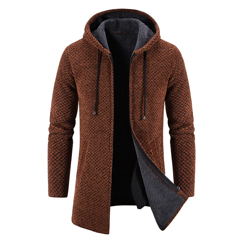 Thomas – Manteau Long d'Hiver pour Hommes avec Capuche Élégante