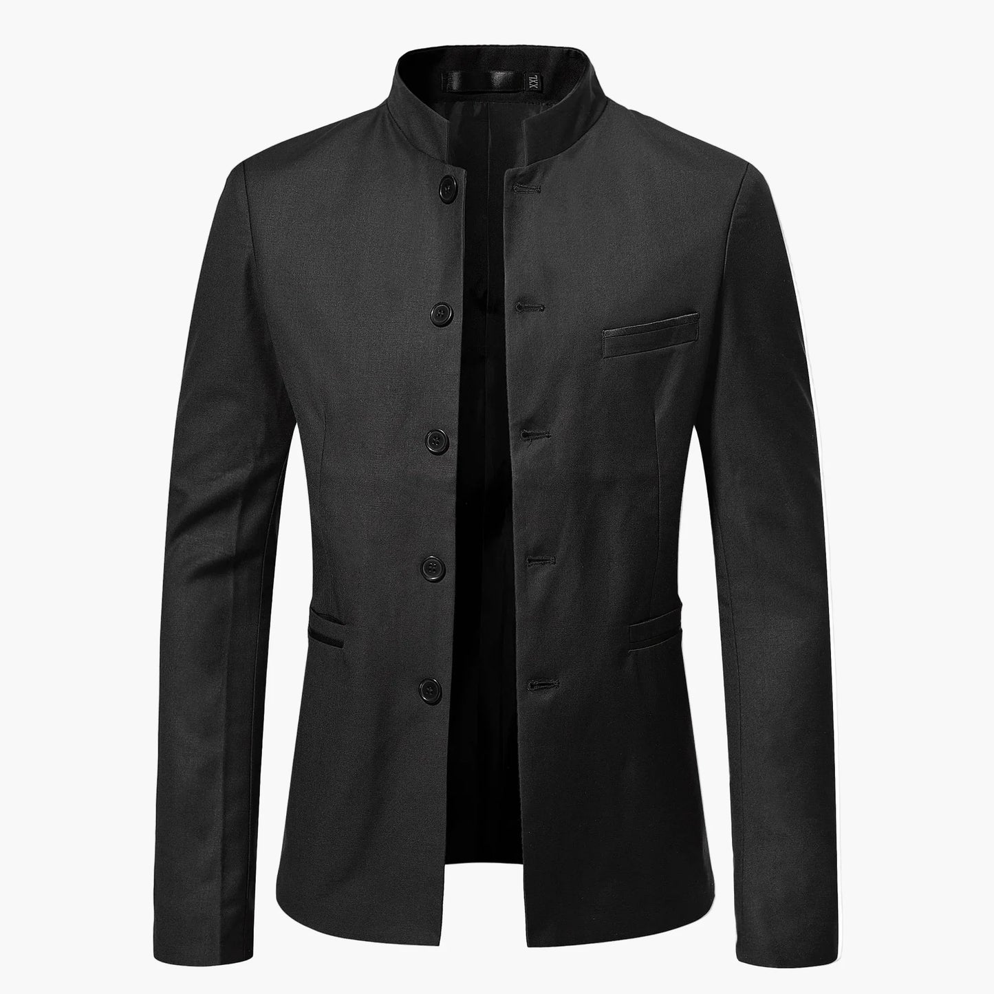 Veste costume homme col mao style moderne pour occasions formelles et décontractées