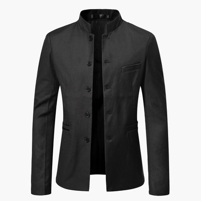 Veste costume homme col mao style moderne pour occasions formelles et décontractées