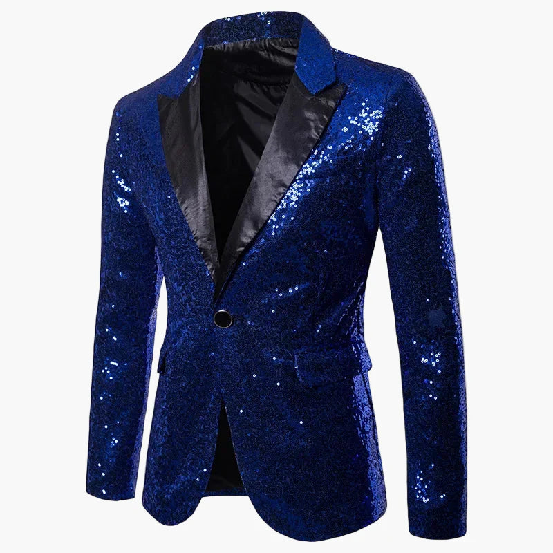 Veste de soirée homme à paillettes multicolores, style festif pour événements et fêtes