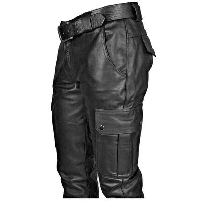 Stewart – Pantalon en Cuir PU Taille Haute pour Homme