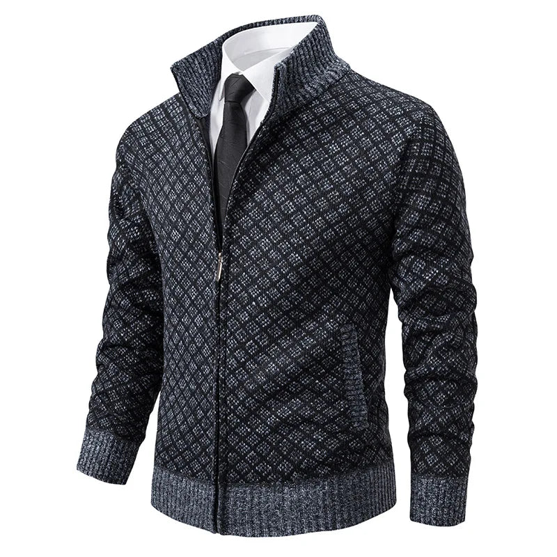 Mick – Cardigan en polaire douillet pour hommes avec zip