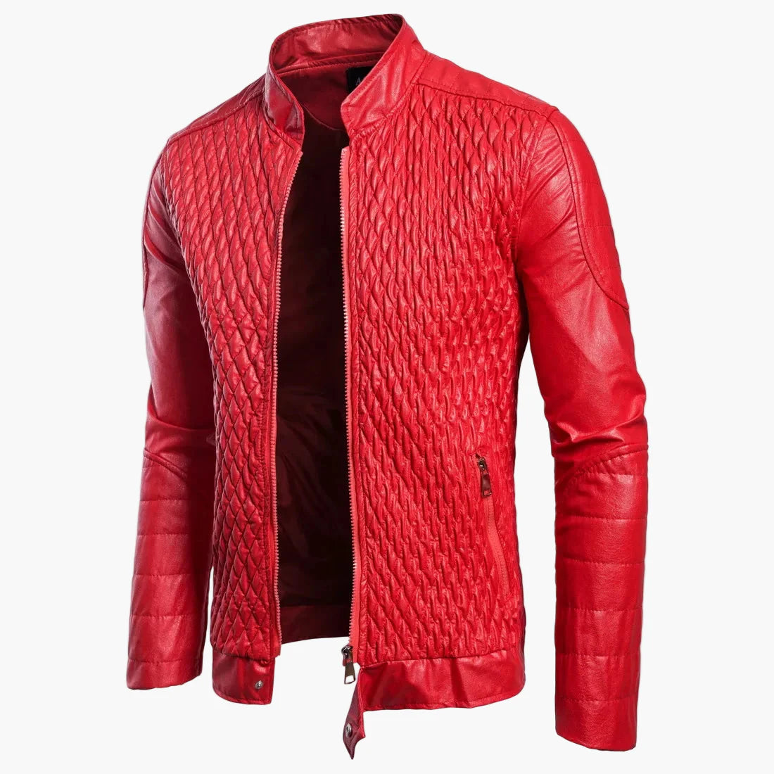 Blouson Homme Style Motard Rembourré Mode Rock Décontractée