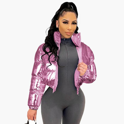 Veste doudoune courte femme style urbain chic pour hiver