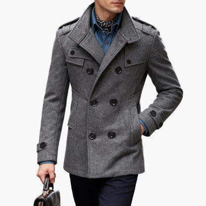 Manteau caban élégant pour homme, style urbain chic, parfait pour l'hiver