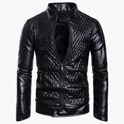 Blouson Homme Style Motard Rembourré Mode Rock Décontractée