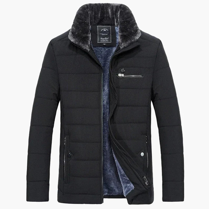 Veste matelassée homme style urbain avec col fourrure – Idéale pour l’hiver et la mi-saison