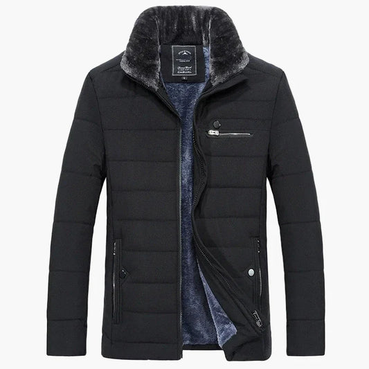 Veste matelassée homme style urbain avec col fourrure – Idéale pour l’hiver et la mi-saison