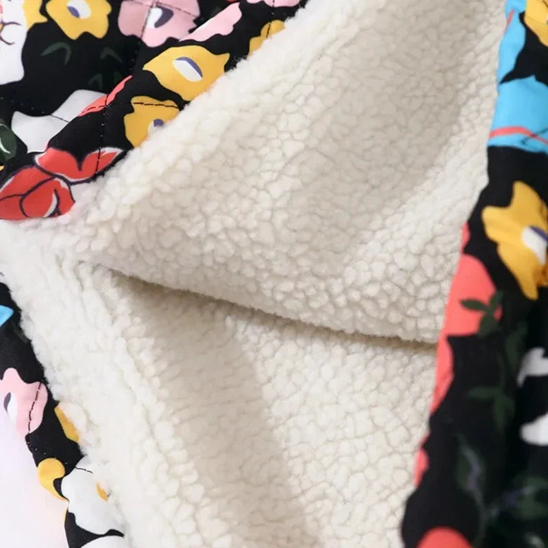 Veste matelassée bohème pour femme style floral oversize idéale pour le printemps