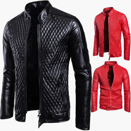 Blouson Homme Style Motard Rembourré Mode Rock Décontractée