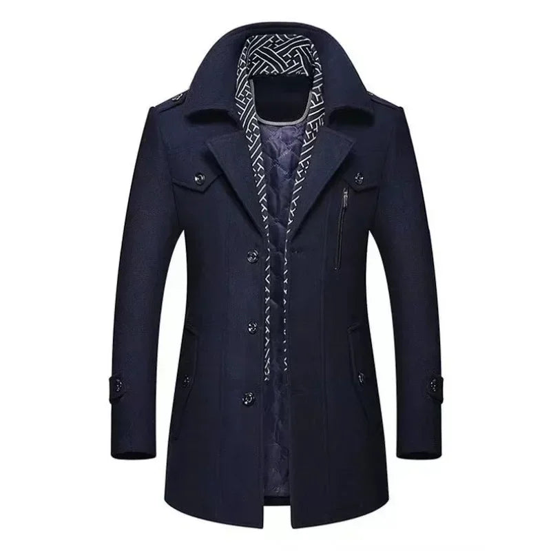 Manteau long élégant à la mode pour homme – Style urbain chic et confortable